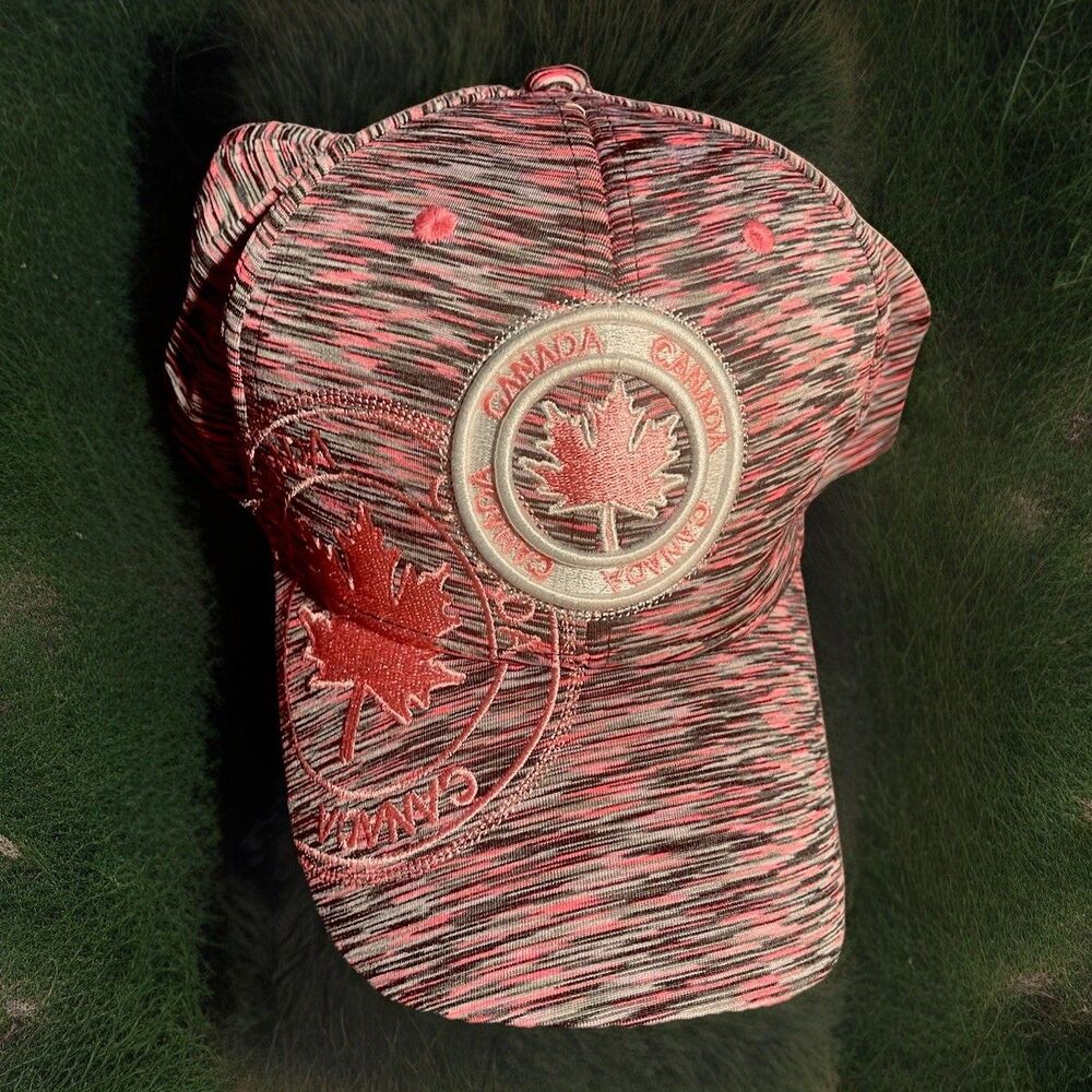 Canada Pink &Gray Baseball Cap Beautiful Embroidery